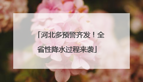 河北多预警齐发！全省性降水过程来袭
