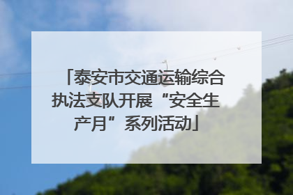 泰安市交通运输综合执法支队开展“安全生产月”系列活动