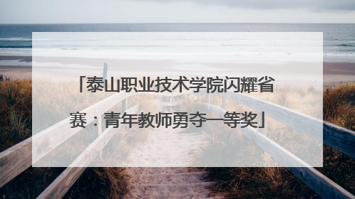 泰山职业技术学院闪耀省赛：青年教师勇夺一等奖