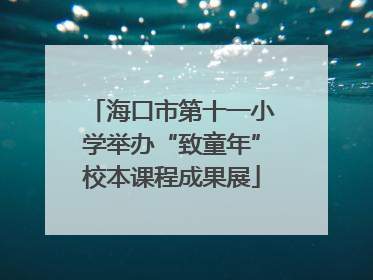 海口市第十一小学举办“致童年”校本课程成果展