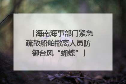 海南海事部门紧急疏散船舶撤离人员防御台风“蝴蝶”