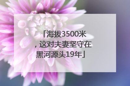 海拔3500米，这对夫妻坚守在黑河源头19年
