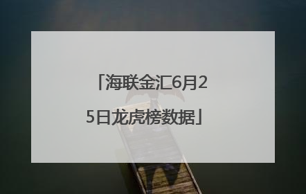 海联金汇6月25日龙虎榜数据