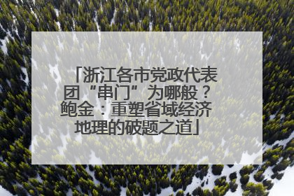 浙江各市党政代表团“串门”为哪般？鲍金：重塑省域经济地理的破题之道