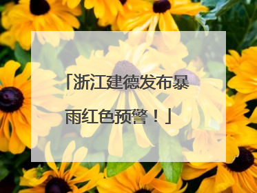 浙江建德发布暴雨红色预警！
