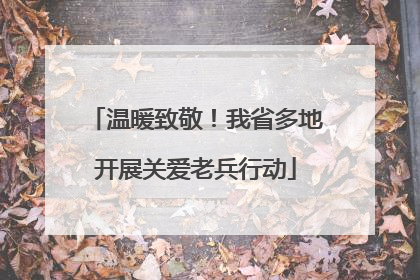 温暖致敬！我省多地开展关爱老兵行动