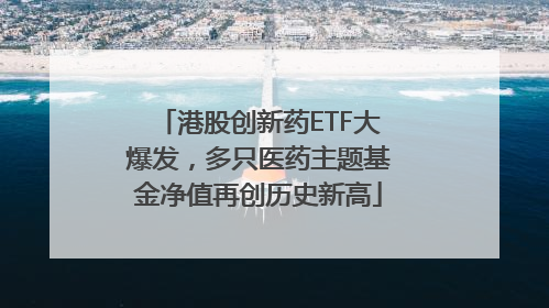 港股创新药ETF大爆发，多只医药主题基金净值再创历史新高
