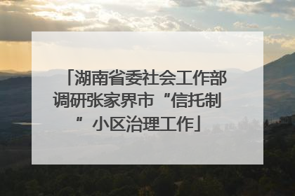 湖南省委社会工作部调研张家界市“信托制”小区治理工作