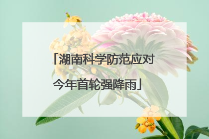 湖南科学防范应对今年首轮强降雨