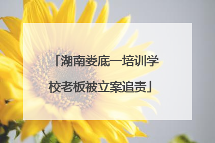 湖南娄底一培训学校老板被立案追责