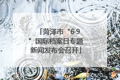 菏泽市“6·9”国际档案日专题新闻发布会召开