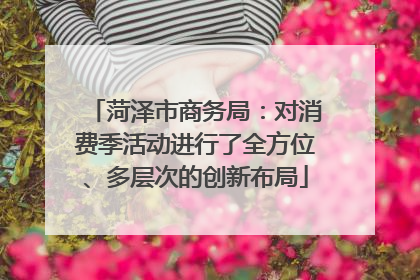 菏泽市商务局：对消费季活动进行了全方位、多层次的创新布局