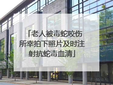 老人被毒蛇咬伤 所幸拍下照片及时注射抗蛇毒血清