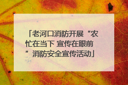 老河口消防开展“农忙在当下 宣传在眼前”消防安全宣传活动