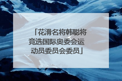 花滑名将韩聪将竞选国际奥委会运动员委员会委员