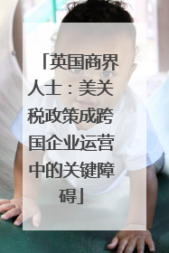 英国商界人士：美关税政策成跨国企业运营中的关键障碍