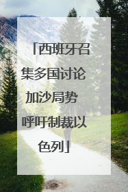 西班牙召集多国讨论加沙局势 呼吁制裁以色列