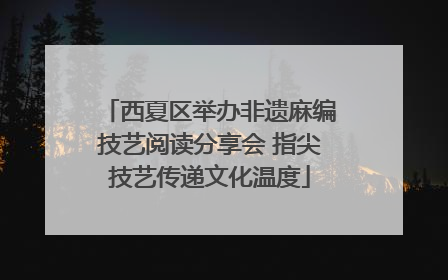西夏区举办非遗麻编技艺阅读分享会 指尖技艺传递文化温度