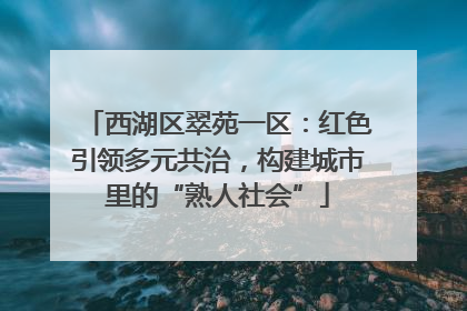 西湖区翠苑一区：红色引领多元共治，构建城市里的“熟人社会”
