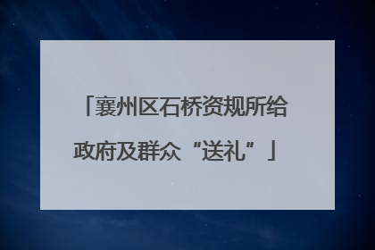 襄州区石桥资规所给政府及群众“送礼”