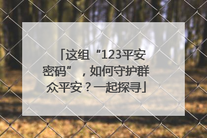 这组“123平安密码”，如何守护群众平安？一起探寻