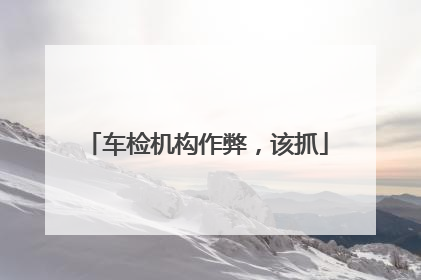 车检机构作弊，该抓