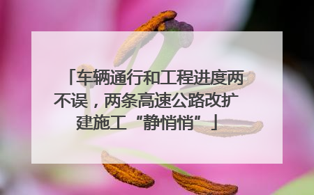 车辆通行和工程进度两不误，两条高速公路改扩建施工“静悄悄”