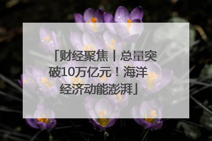 财经聚焦丨总量突破10万亿元！海洋经济动能澎湃