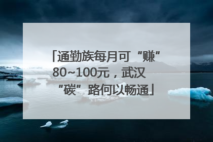 通勤族每月可“赚”80~100元，武汉“碳”路何以畅通