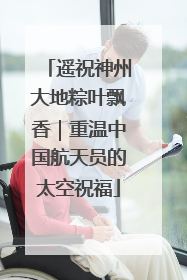 遥祝神州大地粽叶飘香｜重温中国航天员的太空祝福