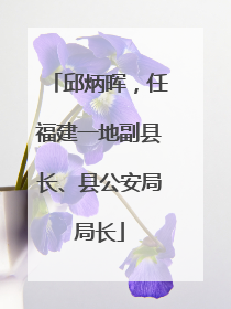 邱炳晖，任福建一地副县长、县公安局局长