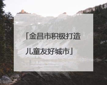 金昌市积极打造儿童友好城市