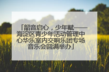 韶音启心，少年赋——海淀区青少年活动管理中心华乐室内交响乐团专场音乐会圆满举办