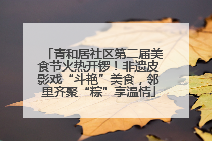 青和居社区第二届美食节火热开锣！非遗皮影戏“斗艳”美食，邻里齐聚“粽”享温情