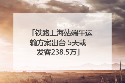 铁路上海站端午运输方案出台 5天或发客238.5万