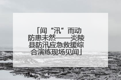 闻“汛”而动 防患未然——炎陵县防汛应急救援综合演练现场见闻
