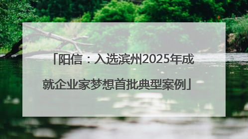 阳信：入选滨州2025年成就企业家梦想首批典型案例