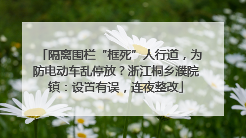 隔离围栏“框死”人行道，为防电动车乱停放？浙江桐乡濮院镇：设置有误，连夜整改