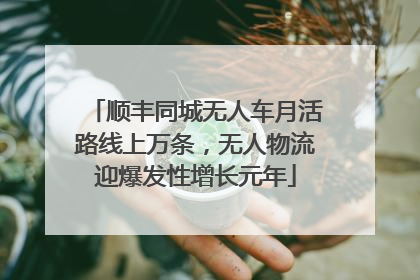 顺丰同城无人车月活路线上万条，无人物流迎爆发性增长元年