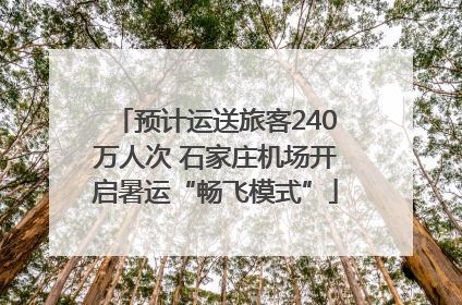 预计运送旅客240万人次 石家庄机场开启暑运“畅飞模式”