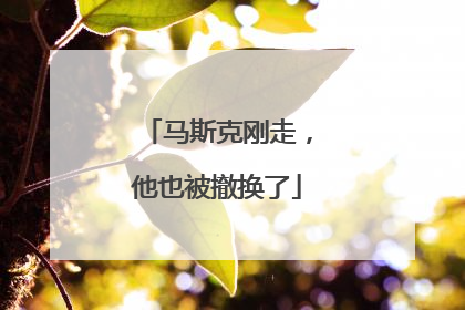 马斯克刚走，他也被撤换了