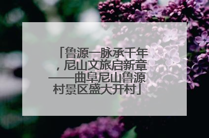 鲁源一脉承千年，尼山文旅启新章——曲阜尼山鲁源村景区盛大开村
