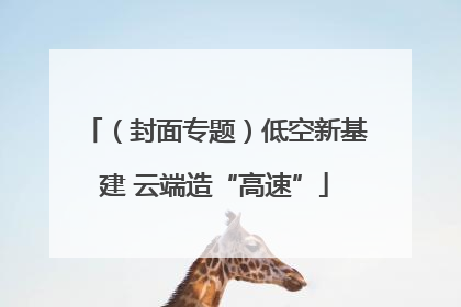 （封面专题）低空新基建 云端造“高速”