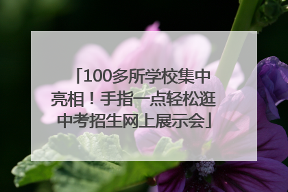 100多所学校集中亮相！手指一点轻松逛中考招生网上展示会