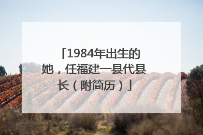 1984年出生的她，任福建一县代县长（附简历）
