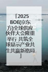 2025 BOE(京东方)全球供应伙伴大会隆重举行 共筑全球显示产业共生共赢新格局