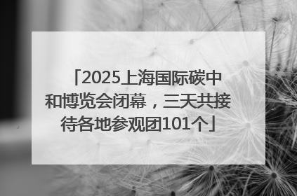 2025上海国际碳中和博览会闭幕，三天共接待各地参观团101个