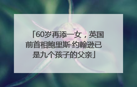 60岁再添一女，英国前首相鲍里斯·约翰逊已是九个孩子的父亲