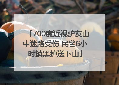 700度近视驴友山中迷路受伤 民警6小时摸黑护送下山