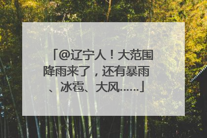 @辽宁人！大范围降雨来了，还有暴雨、冰雹、大风……